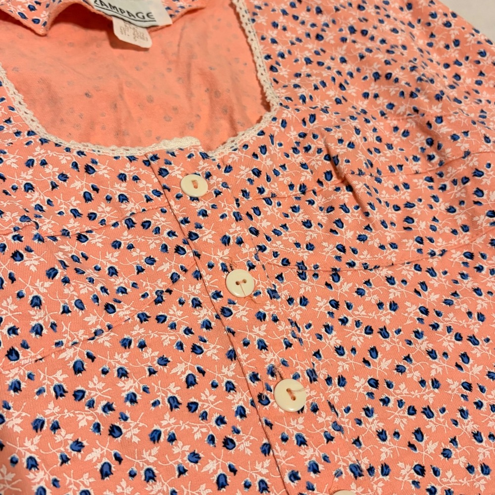 Vintage RAMPAGE Pink Floral Skirt with dainty print and lace detailing - Picture 7 of 16